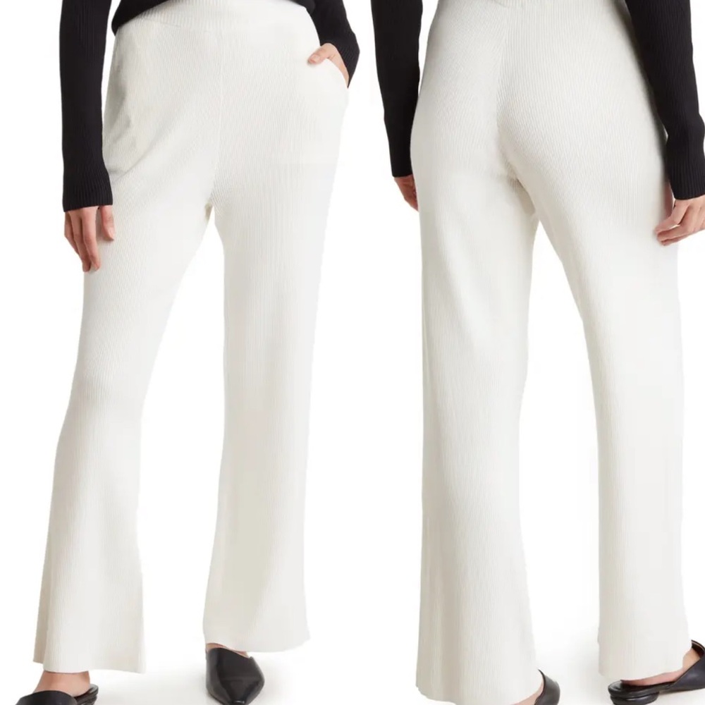 NEW rag & bone Dakota ribbed pant ivory SZ small. Longer length